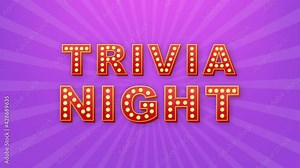Retro light text trivia night. Retro light bulb. Motion graphics.