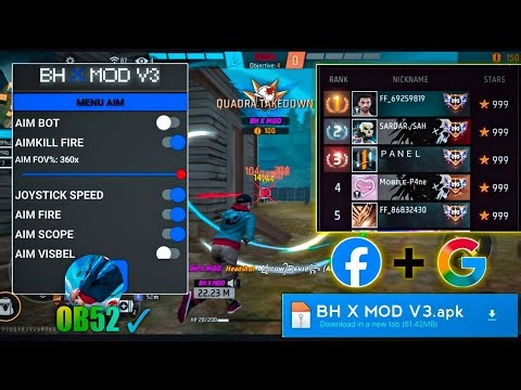 BH X MOD V3 OB52 FREE FIRE MOD MENU 🔥 UNLIMITED DIAMOND HACK 🔥 FF MOD MENU APK 2025