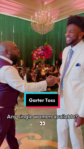 Exciting Groom Garter Toss Ceremony