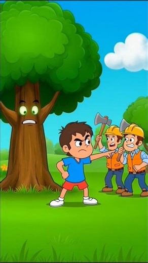 The Tree Started Talking… And Everyone Froze 😳! Magic tree cartoon #cartoon #animation #shorts
