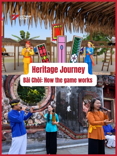 Bài Chòi (Vietnamese cultural heritage card game) is a folk game, a form of traditional performance, combining music, poetry, acting and direct interaction with the community. At its simplest, Bài Chòi is a card game played in small bamboo huts. Chòi cái, known as the central hut, is surrounded by 10 smaller huts, where the players sit and take part in the game. Discover more about this traditional game and its cultural significance on Heritage Journey: Bài Chòi - A living heritage game #Heritag