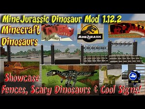 MineJurassic Mod Dinosaur Showcase Pt1 Fences Signs Scary Dinosaurs Minecraft Dinosaurs HD 60FPS