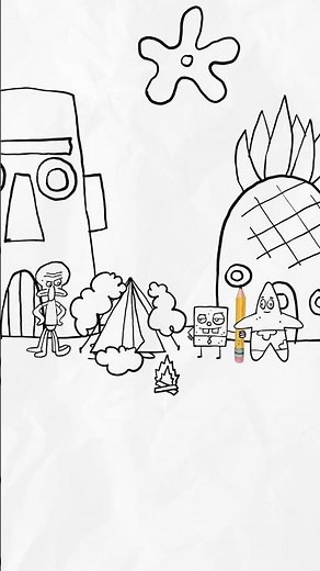 if the camping episode from SpongeBob was created by DoodleBob 🔥 #shorts