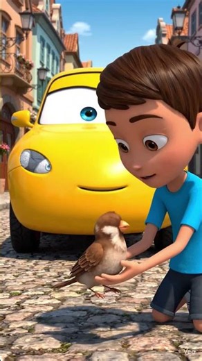 🐦 Cute Bird Rescue by Friendly Car! 🚗❤️ | Pixar Style Animation