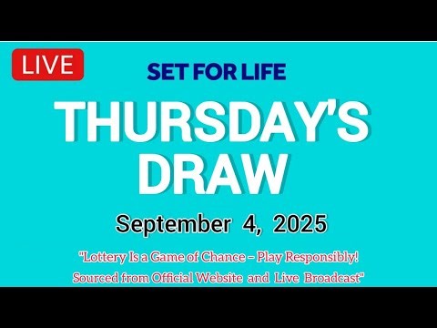 The National Lottery Set For Life Live draw results from Thursday 04 Sep 2025 | tonight's