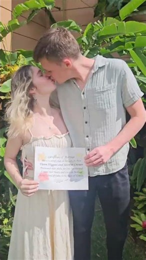 Just Married! Couples can come from anywhere in the World and get legally married in Hawaii.