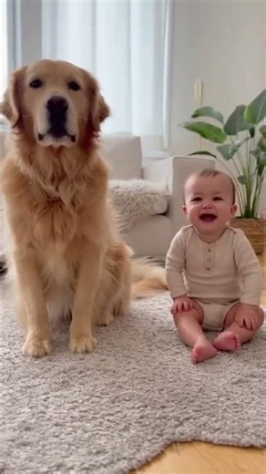 dog and baby so cute ❤️ #dogandbaby #baby