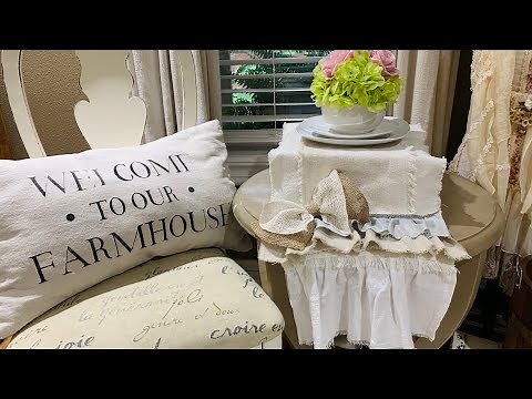 DIY EASY NO SEW FRENCH COUNTRY SHABBY CHIC FARMHOUSE TABLE RUNNER (149)