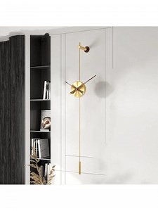 Modern Gold Pendulum Wall Clock – Silent Quartz | Luxury Hanging Timepiece | Minimalist & Metal Decor - Etsy