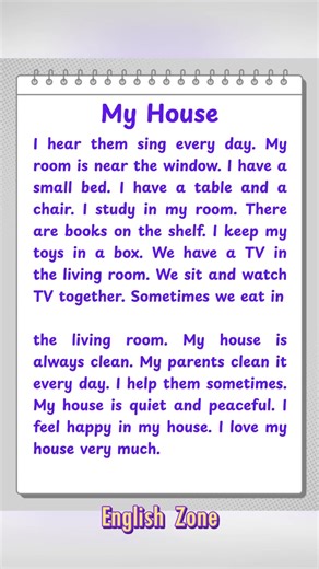 My House 📖🌿 #learnenglish #myhouse #speakenglish | English Zone