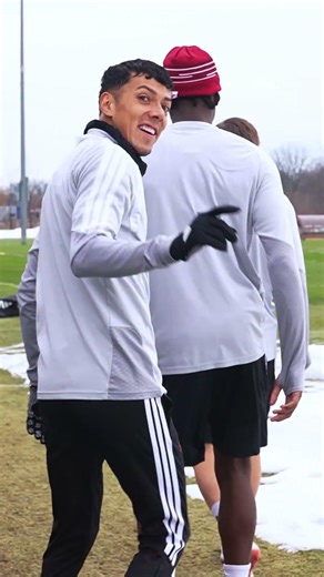 Quick snowball fight to start training 🤣 #shorts #rbny #mls #funny #football