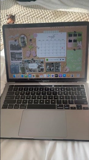 my digital cork board laptop wallpaper ✨ | cozy desktop setup 🍵ིྀ🍓🤍༘⋆｡˚ #corkboardwallpaper #shorts
