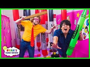 Giant Box Fort Maze Obby Back To School Challenge!!!