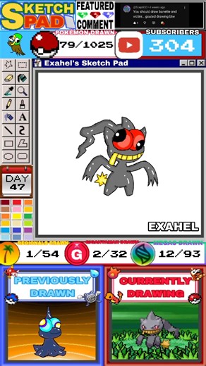 Drawing Banette 👻 | Drawing All Pokemon Day 47 #howtodraw #shorts #pokemon #speedpaint