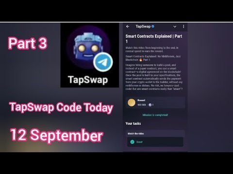 TapSwap Code Today 12 September Smart Contracts Explained | Part 1
