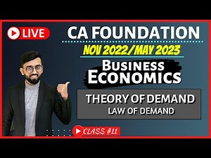 Law of Demand CA Foundation | CA Foundation Business Economics | Class # 11 | CA Hardik Manchanda