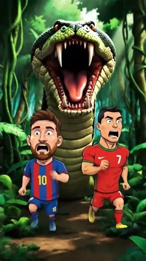 🐍😱 Messi & Ronaldo Escape the Python! ⚽💨🤯