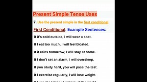 7. Use the present simple in the first conditional First Conditional: Example Sentences: | Empowering English Learning