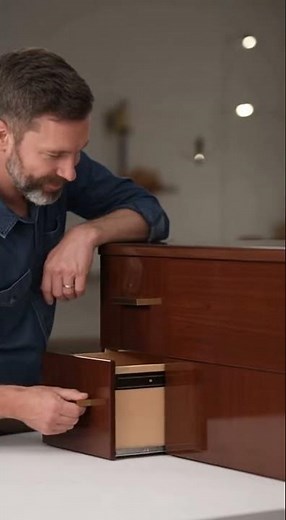 Hold on… watch closely, Wait for it 🤩. craftsman creating a luxury office file cabinet