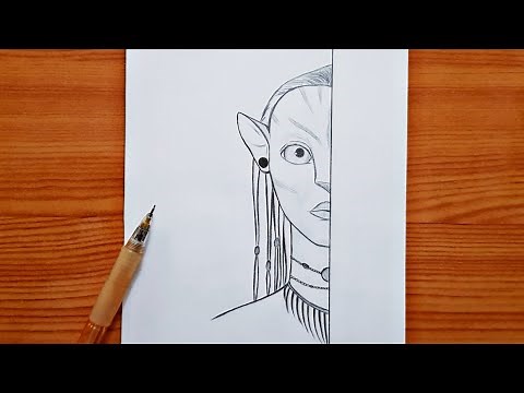 how to draw Neytiri from Avatar | Avatar Neytiri step by step | easy tutorial drawings