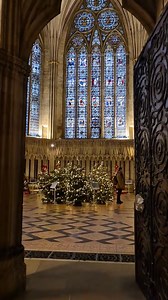 Experience the wonder of York Minster this Christmas ❄️ Admire the giant festive wreath, explore 70 beautifully decorated Christmas trees, and uncover hidden stories on a guided tour. Take a quiet moment to light a candle for a loved one and soak in the peace of this breathtaking building. #ad Learn more at yorkminster.org | Visit York