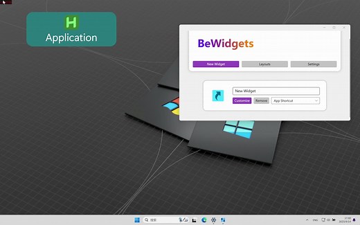 BeWidgets 在桌面放置时间、日期、照片、程序、天气、股票...