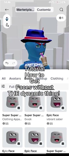 How To get back roblox Faces without dynamic animaation! #roblox #pov