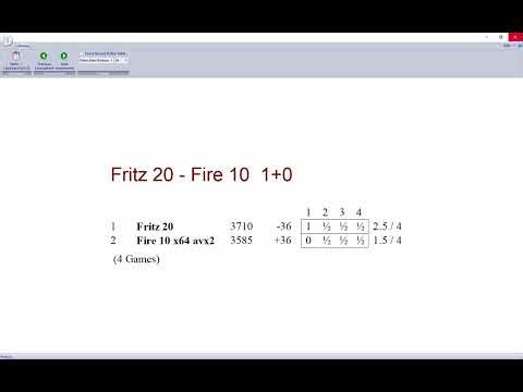 Fritz 20 - Fire 10 1+0 bullet match (Fritz Powerbook 2025)