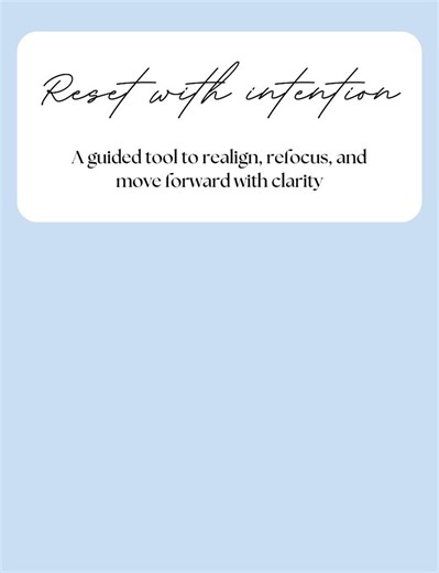 Reset With Intention | Guided Tool to Refocus & Move Forward | Self-care Printable PDF - Etsy