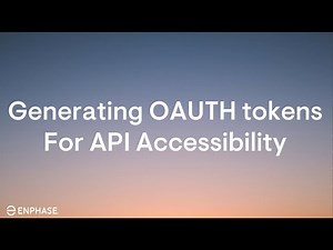 Generating OAUTH tokens for API access (Developer Plan)