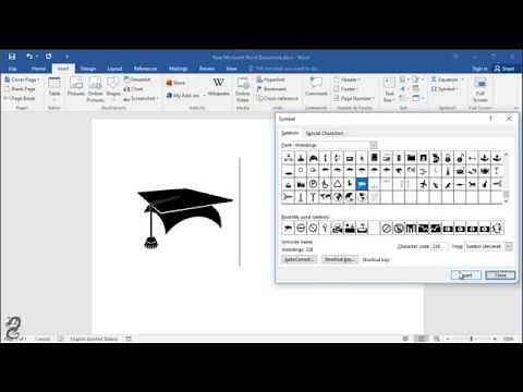 How to insert Graduation Cap symbol in Word