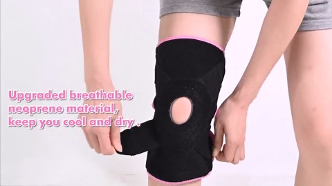Adjustable Knee Brace with Stabilizers - Knee Support for Pain Relief, Meniscus Tear, Arthritis & Injury | Breathable, One Size (Black/Pink)