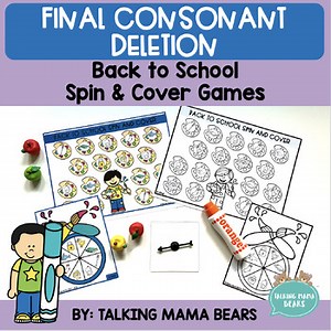 Back To School Final Consonant Deletion Spin And Cover Games