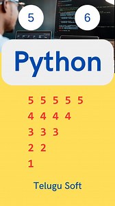 Venkata Satya Siva Pratap Reddy Mukku on Instagram: "Pattern Programs 5 and 6 in PYTHON Telugu #python #coding #telugu"
