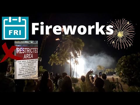 How to See the Hilton Friday Fireworks at 7:45pm 4K | OAHU