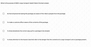 What is the purpose of IMDG cargo transport labels? Select the... | Filo