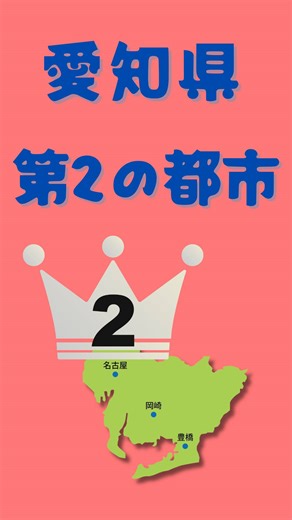 わくわく地理マップ【公式】 on Instagram: "愛知県第二の都市はどこ？ #地理 #地理系 #リール #都道府県 #雑学 #愛知 #第二の都市"