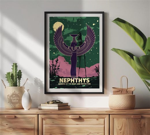 Nephthys Poster, Egyptian Goddess Art, Mythology Print - Etsy