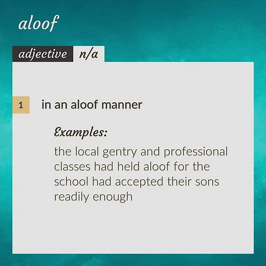 Aloof | meaning of Aloof