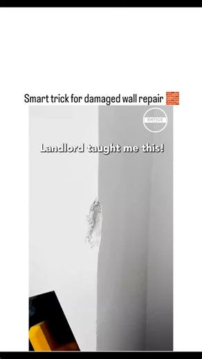 Hacker😜 on Instagram: "This instagram post features a 15-second DIY video demonstrating a quick wall corner repair hack: applying joint compound to a damaged drywall edge, pressing in a red plastic shim for a 90-degree guide, removing it, and smoothing over, credited to a "landlord's trick." Despite 5.2 million views and 3,400 likes, it drew 48 critical replies from users, including contractors, who noted the finished line appears crooked and lacks structural support like metal corner bead, ris