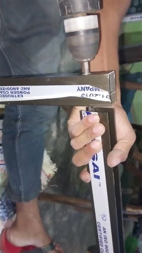 Aluminium glass frame fitting. #shorts #aluminiumwork