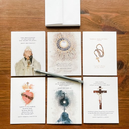 Catholic Priest Notecard Set of Six Unique Cards, Ordination Gift, Saint Quotes - Etsy
