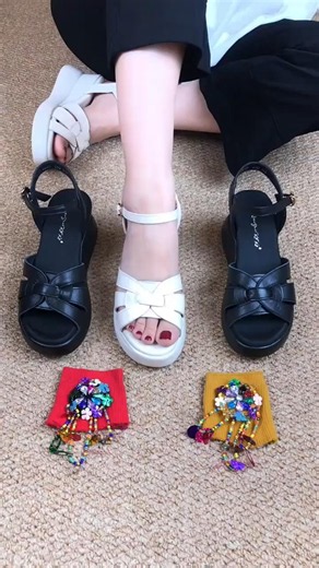 Genuine Leather Wedge Sandals Comfort Meets Style #wedge #sandals #fashion #shortsfeed