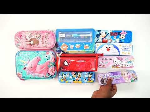 school stationery collection of Doraemon timer, hello kitty,unicorn, Avengers pencil box