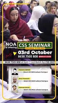 CSS 2027 Last Batch | Free Webinar | 3 October 2026 | NOA Academy