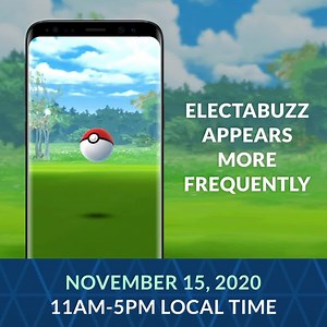 Electabuzz will be appearing more frequently in the wild Nov. 15 from 11 a.m. to 5 p.m. | Pokémon GO