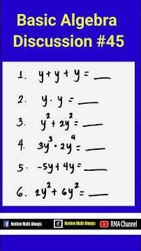 Basic Algebra | Discussion #45 #algebratips #maths #mathdiscussion #shortvideo #shorts