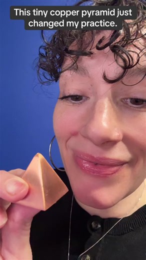 Never thought something this small would shift my entire meditation… The copper pyramid is officially a new obsession. #tiktokshopfinds #spiritualtools #meditationtools #copperpyramid #energyhealing