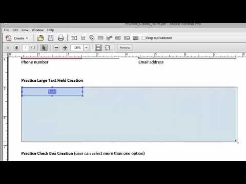 Creating a Large Text Field in Adobe Acrobat