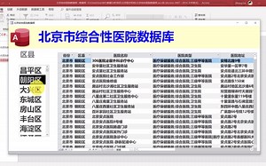 Access数据库——北京市综合医院数据库